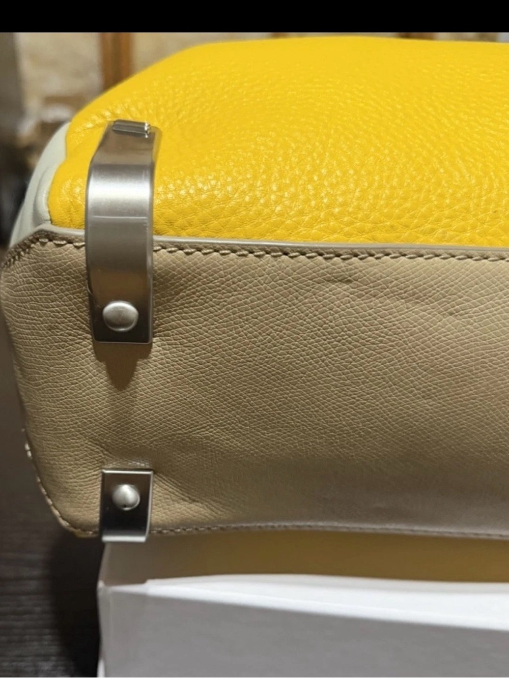 Marc Jacobs Yellow and Cream Leather Top-Handle Satchel - Picture 6 of 12